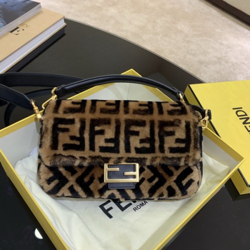 Fendi Baguette Brown Sheepskin Handbag 68603B Fendi Baguette Brown Sheepskin Handbag 68603B