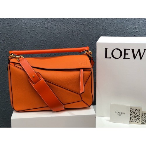 Loewe Puzzle Bag In Classic Calfskin Orange Loewe Puzzle Bag In Classic Calfskin Orange