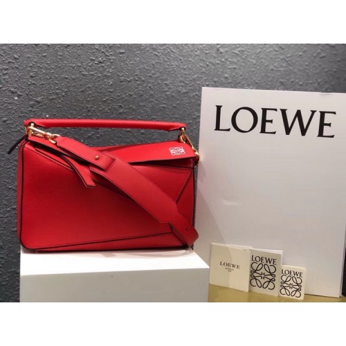Loewe Puzzle Bag In Classic Calfskin Red Loewe Puzzle Bag In Classic Calfskin Red