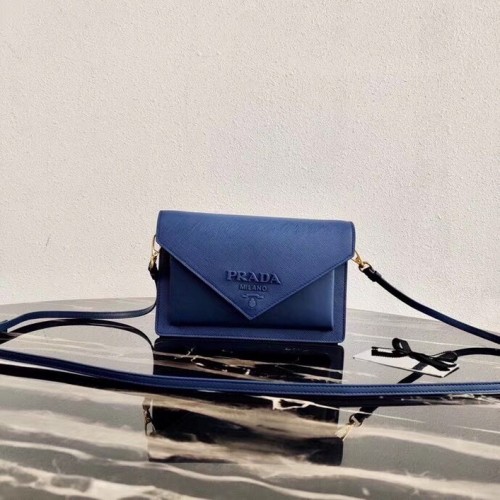 Prada Saffiano Leather Mini Bag 1BP020 Blue Prada Saffiano Leather Mini Bag 1BP020 Blue
