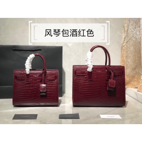 Saint Laurent Sac de jour Bag Croc Burgundy Saint Laurent Sac de jour Bag Croc Burgundy