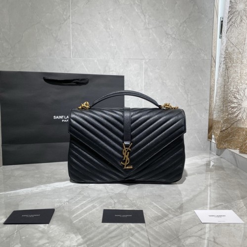 Saint Laurent Ysl Monogramme College Medium Handbag 487212 Black/G Saint Laurent Ysl Monogramme College Medium Handbag 487212 Black/G