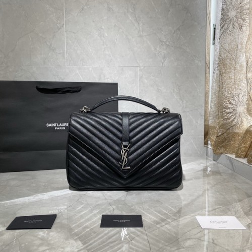 Saint Laurent Ysl Monogramme College Medium Handbag 487212 Black/S Saint Laurent Ysl Monogramme College Medium Handbag 487212 Black/S