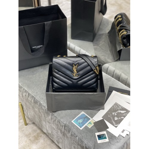 Saint Laurent Loulou Bag In Matelasse "Y" Leather Black Saint Laurent Loulou Bag In Matelasse "Y" Leather Black