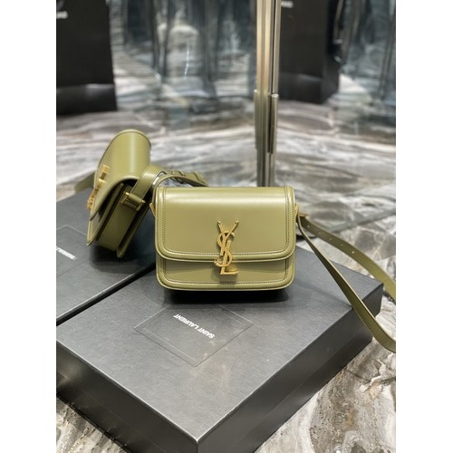 Saint Laurent Rue De Solferino Box Bag Beige Olive Green Saint Laurent Rue De Solferino Box Bag Beige Olive Green