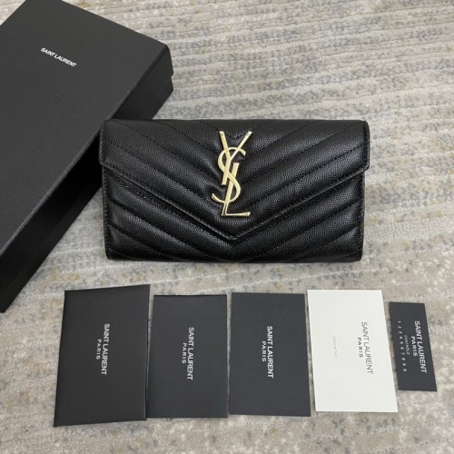 Saint Laurent Envelope Snap Wallet Black Saint Laurent Envelope Snap Wallet Black