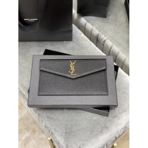 Saint Laurent Uptown Bag In Pebbled Shiny Leather Black Saint Laurent Uptown Bag In Pebbled Shiny Leather Black