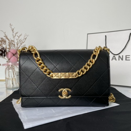 Chanel Flap Bag Grained Calfskin Gold-Tone Metal AS2764 Black Chanel Flap Bag Grained Calfskin Gold-Tone Metal AS2764 Black