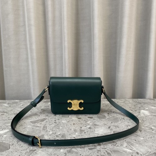 Celine Triomphe Bag Double C lock Box 0210 In Green Celine Triomphe Bag Double C lock Box 0210 In Green