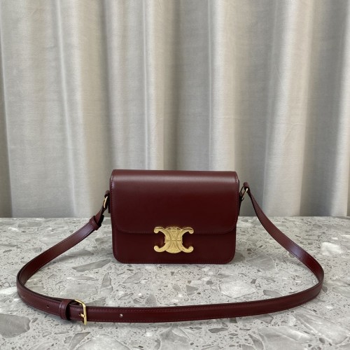 Celine Triomphe Bag Double C lock Box 0210 In Red Celine Triomphe Bag Double C lock Box 0210 In Red