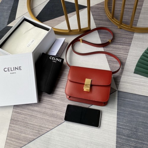 Celine Hand Rubbing Box Bag Red 11043 Celine Hand Rubbing Box Bag Red 11043