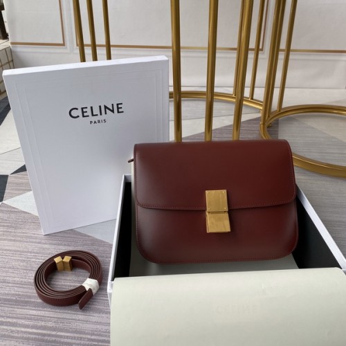 Celine Hand Rubbing Double lock Box Bag Red 78008 Celine Hand Rubbing Double lock Box Bag Red 78008