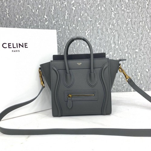 Celine Micro Luggage handbag in smooth calfskin Grey Celine Micro Luggage handbag in smooth calfskin Grey