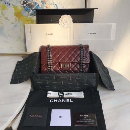 Chanel CF Reissue 2.55 Double Flap Bag Medium Burgundy/Silver Chanel CF Reissue 2.55 Double Flap Bag Medium Burgundy/Silver