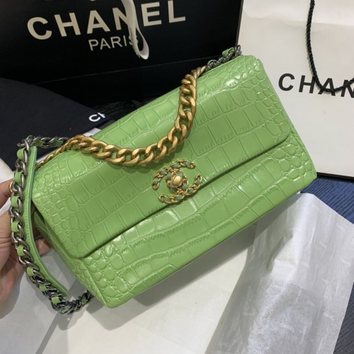 Chanel 19 Bag Crocodile Grain Green Chanel 19 Bag Crocodile Grain Green