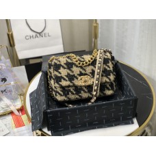 Chanel 19 Bag Tweed Swallow Gird Black/Golden Chanel 19 Bag Tweed Swallow Gird Black/Golden