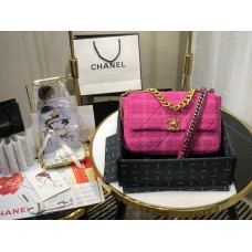 Chanel 19 Bag Tweed Swallow Gird Peach Chanel 19 Bag Tweed Swallow Gird Peach