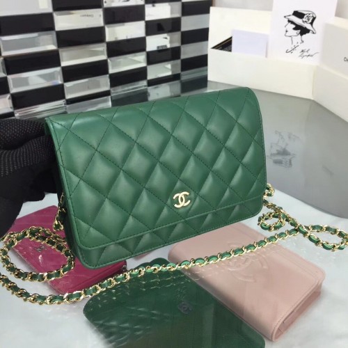 Chanel Classic WOC Bag Lambskin Green Chanel Classic WOC Bag Lambskin Green