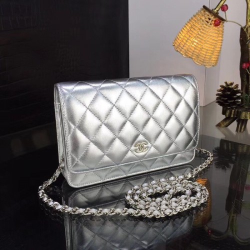 Chanel Classic WOC Bag Lambskin Silver Chanel Classic WOC Bag Lambskin Silver