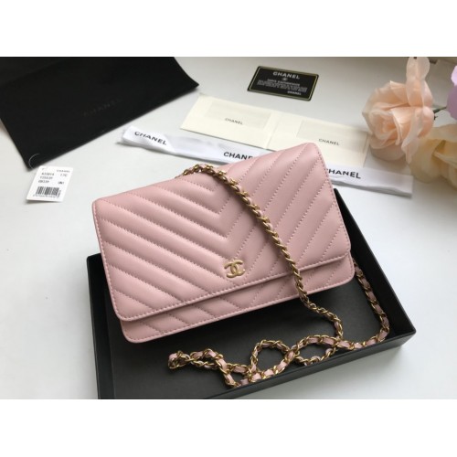 Chanel WOC V Line Bag Calfskin Pink Chanel WOC V Line Bag Calfskin Pink