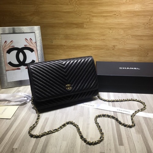 Chanel WOC V Line Bag Lambskin Black Chanel WOC V Line Bag Lambskin Black