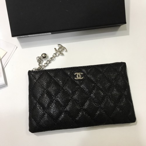 Chanel Caviar Chain Wallet 50169 Silver Chanel Caviar Chain Wallet 50169 Silver