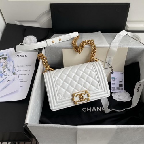 Chanel Le Boy Flap Bag Calfskin White Chanel Le Boy Flap Bag Calfskin White