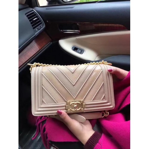 Chanel Le Boy Flap Bag V Embroid Apricot Chanel Le Boy Flap Bag V Embroid Apricot