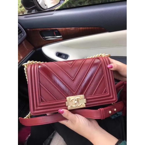 Chanel Le Boy Flap Bag V Embroid Burgundy Chanel Le Boy Flap Bag V Embroid Burgundy