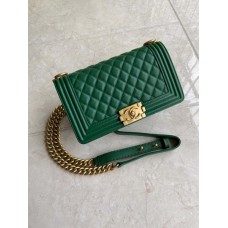 Chanel Le Boy Flap Bag Caviar Leather Green