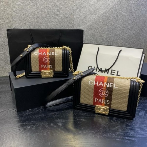 Chanel Le Boy Flap Bag Tweed Black/Khaki Chanel Le Boy Flap Bag Tweed Black/Khaki