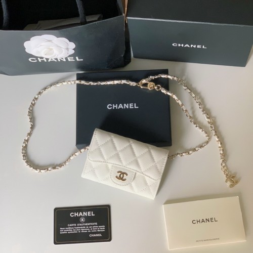 Chanel Original Grained Calfskin Pocket 81081 White Chanel Original Grained Calfskin Pocket 81081 White