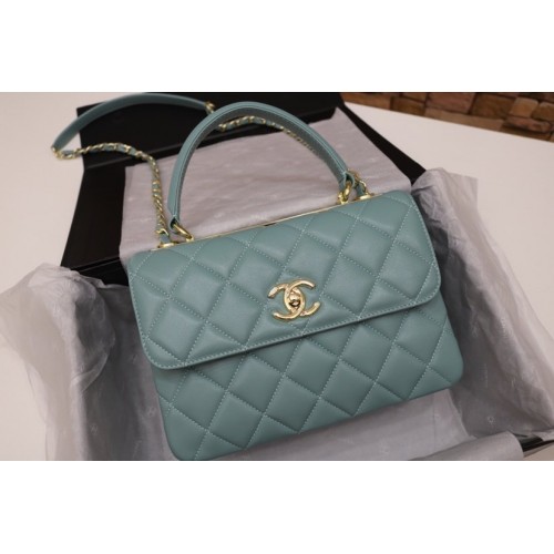Chanel Trendy CC Bag Lambskin Green Blue Chanel Trendy CC Bag Lambskin Green Blue