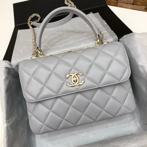 Chanel Trendy CC Bag Lambskin Grey Chanel Trendy CC Bag Lambskin Grey