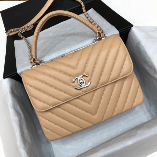 Chanel Trendy CC Bag Lambskin V Line Apricot Chanel Trendy CC Bag Lambskin V Line Apricot