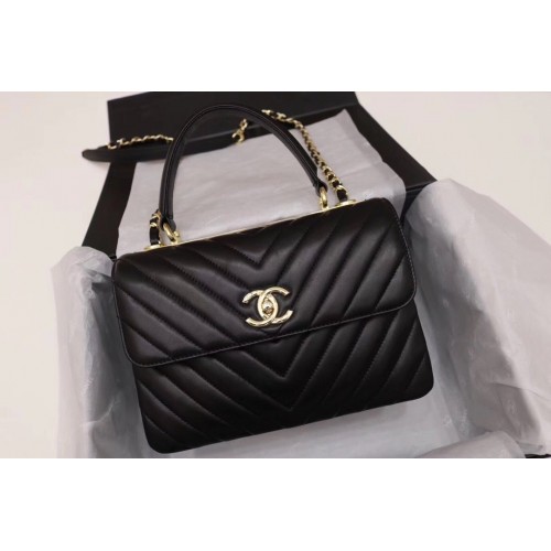 Chanel Trendy CC Bag Lambskin V Line Black Chanel Trendy CC Bag Lambskin V Line Black