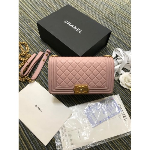 Chanel Le Boy Medium Flap Bag Caviar A67086 Light Apricot /Golden Chanel Le Boy Medium Flap Bag Caviar A67086 Light Apricot /Golden
