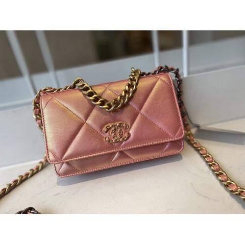 Chanel 19 Wallet on Chain AP0957 Bright Pink Chanel 19 Wallet on Chain AP0957 Bright Pink