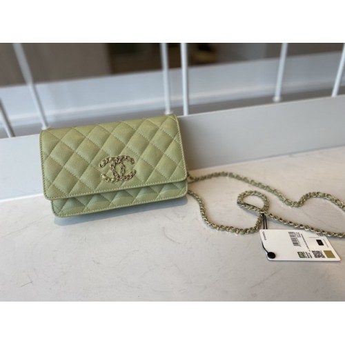 Chanel Classic Wallet On Chain Grained Calfskin AP1794 Grass Green Chanel Classic Wallet On Chain Grained Calfskin AP1794 Grass Green