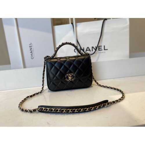 Chanel Flap Bag With Top Handle AS0967/AS0970 Black Chanel Flap Bag With Top Handle AS0967/AS0970 Black