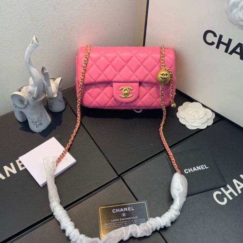 Chanel Lambskin & Gold-Tone Metal Flap Bag Pink AS1787 Chanel Lambskin & Gold-Tone Metal Flap Bag Pink AS1787