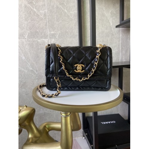 Chanel FW2020 Vintage Sheepskin Flap Bag AS2055/AS2056 Black Chanel FW2020 Vintage Sheepskin Flap Bag AS2055/AS2056 Black
