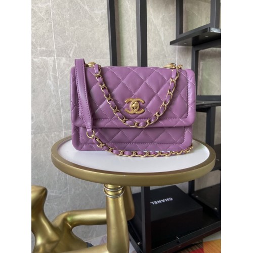 Chanel FW2020 Vintage Sheepskin Flap Bag AS2055/AS2056 Purple Chanel FW2020 Vintage Sheepskin Flap Bag AS2055/AS2056 Purple