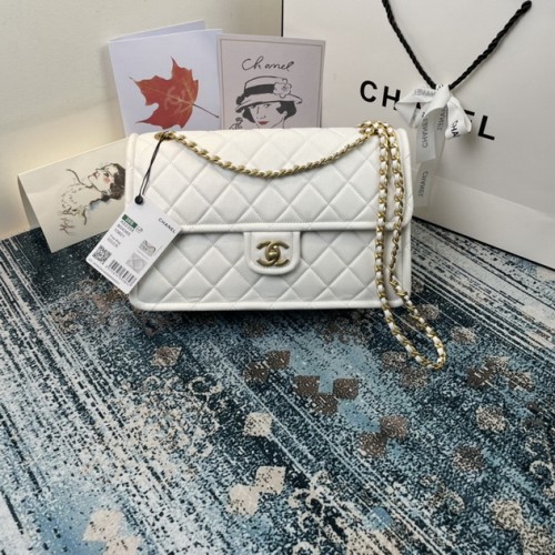 Chanel Large Flap Bag AS2358 White Chanel Large Flap Bag AS2358 White