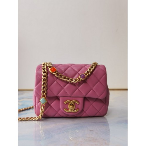 Chanel Flap Bag Lambskin Resin & Gold-Tone Metal AS2379/AS2380 Pink Chanel Flap Bag Lambskin Resin & Gold-Tone Metal AS2379/AS2380 Pink