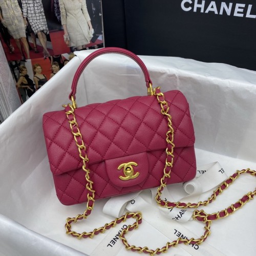 Chanel Mini Flap Bag with Top Handle AS2431 Rose Chanel Mini Flap Bag with Top Handle AS2431 Rose