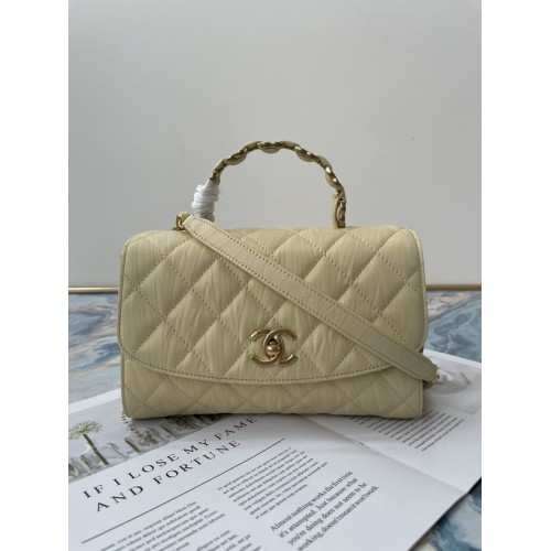 Chanel Small Flap Bag with Top Handle AS2478 Khaki Chanel Small Flap Bag with Top Handle AS2478 Khaki
