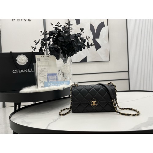 Chanel Quilted Lambskin Small Flap Bag AS2634 Black Chanel Quilted Lambskin Small Flap Bag AS2634 Black