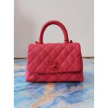 Chanel 2021 Mini Coco Handle Flap Bag Pink