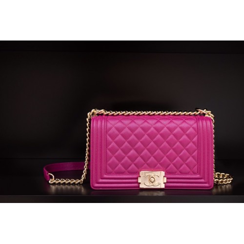 Chanel Le Boy Flap Bag Quilted Caviar bag Medium Peach 67085 Chanel Le Boy Flap Bag Quilted Caviar bag Medium Peach 67085